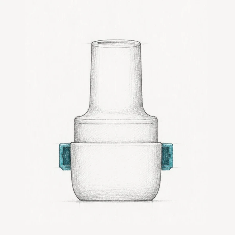 RS01X integrated connected inhaler concept sketch